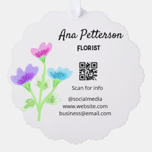 Carte Décorative Entreprise de magasin de fleurs à l'aquarelle ajou