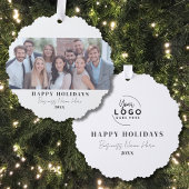 Carte Décorative Entreprise Noël noir blanc