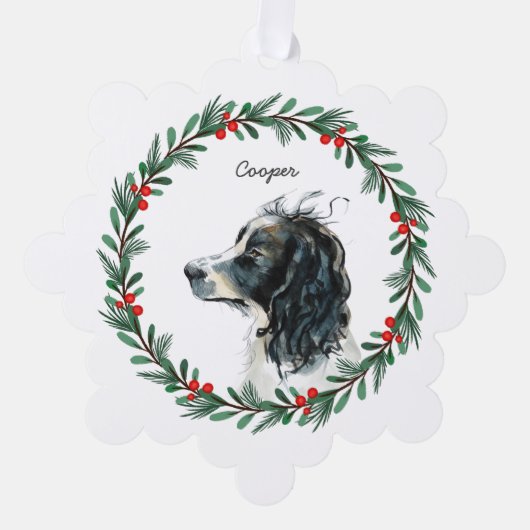 Carte Décorative Espagnol Springer anglais Nom personnalisé Noël (Recto)