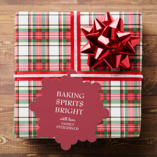 Carte Décorative Esprits de pâtisserie Rouge de Noël