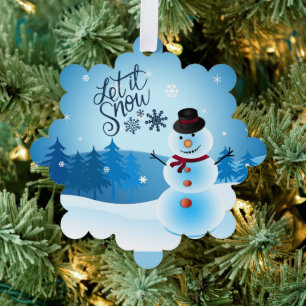 Carte Décorative Étiquette de cadeau Let It Snow Ajouter une signat