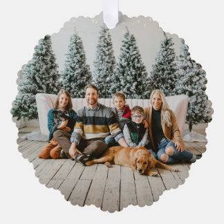 Carte Décorative Étiquette de décoration de Noël avec photo de fami