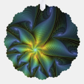 Carte Décorative Etoile Abstraite, Bleu brillant Vert Or Fractal Ar (Verso)