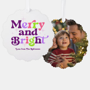 Carte Décorative Fab Sugarplum Merry & Bright Retro Photo de Noël