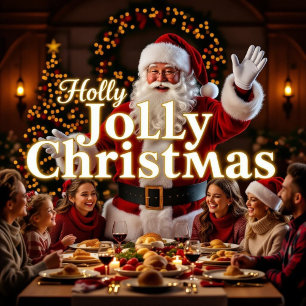 Carte Décorative Famille Holly Jolly Christmas