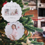 Carte Décorative Famille minimaliste 3 photos<br><div class="desc">Famille Minimaliste 3 Photos. Un ornement et une carte tout-en-un pratique,  a vos 2 photos et votre salutation festive et les noms,  avec une autre photo sur le dos remplissant l'ensemble de la zone,  prêt pour vos destinataires à accrocher à leur arbre.</div>