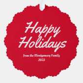 Carte Décorative Famille Rouge Photo Joyeuses Fêtes (Verso)