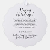 Carte Décorative Family Peace Love Joie Custom Christmas Photo Text (Verso)