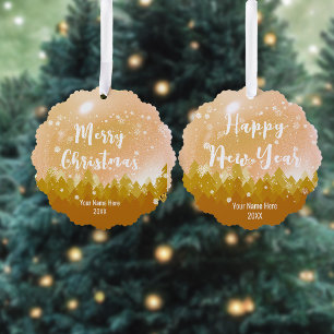 Carte Décorative Fancy Gold à 2 côtés paisible Forêt de neige Noël