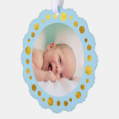 Carte Décorative fausse feuille nouveau bébé garçon (Gauche)