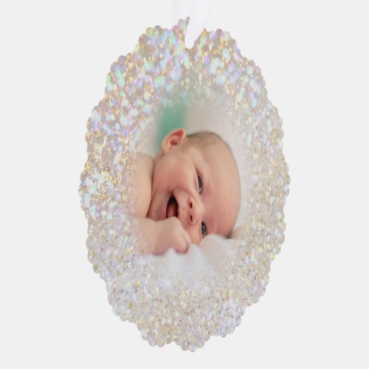 Carte Décorative faux bokeh parties scintillant effet bébé photo (Droite)