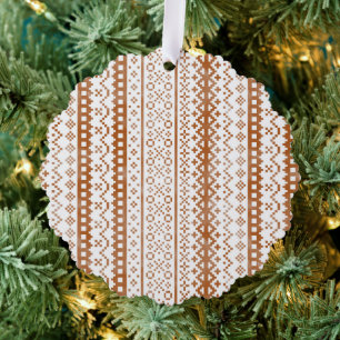 Carte Décorative Faux Fair Isle Knit Aquarelle Cabincore orange