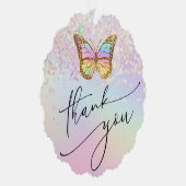 Carte Décorative faux papillon de parties scintillant merci (Droite)