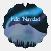 Carte Décorative Feliz Navidad - Blue Aurora (Recto)