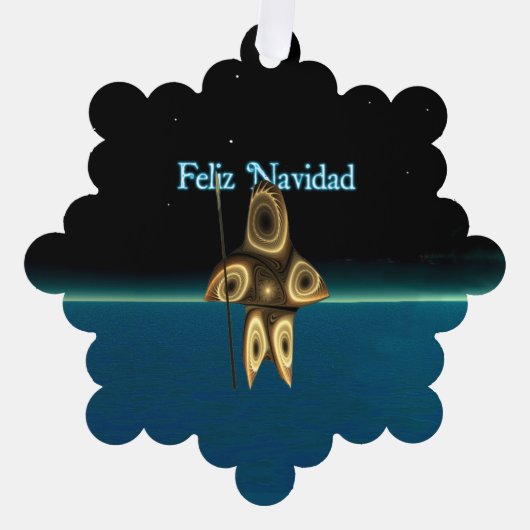 Carte Décorative Feliz Navidad - Fractal Inuit Hunter (Recto)