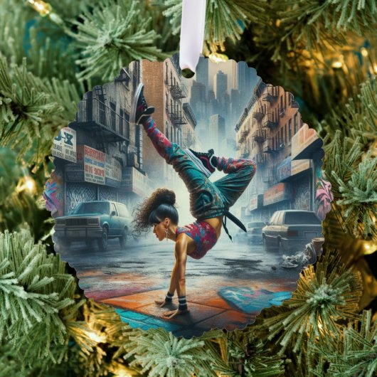 Carte Décorative Femmes en action de Breakdancer Silhouette de New (Insitu (Arbre))