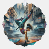 Carte Décorative Femmes en action de Breakdancer Silhouette de New (Verso)