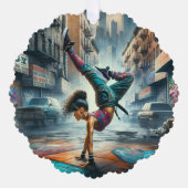 Carte Décorative Femmes en action de Breakdancer Silhouette de New (Recto)