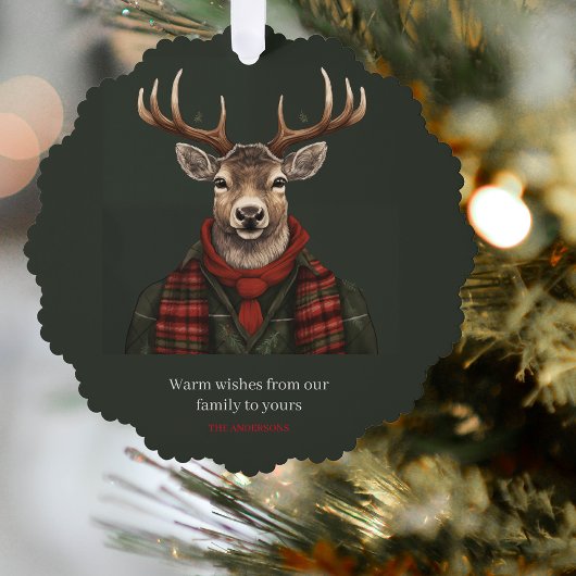 Carte Décorative Ferme Rustique Plaid Deer Et Vert