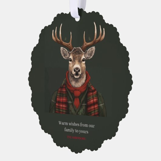 Carte Décorative Ferme Rustique Plaid Deer Et Vert (Gauche)