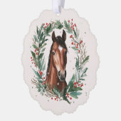 Carte Décorative Festif équestre Business Horse Wreath Noël (Gauche)