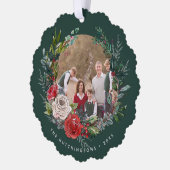 Carte Décorative Festif Floral Wreath Photo (Gauche)