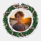 Carte Décorative Festif Fun Holiday Wreath Custom Photo Letter (Recto)