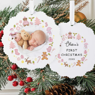 Carte Décorative Festif Wreath Photo Ornament de Noël