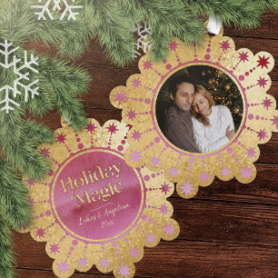 Carte Décorative Festive Christmas Star : Red and Gold Photo