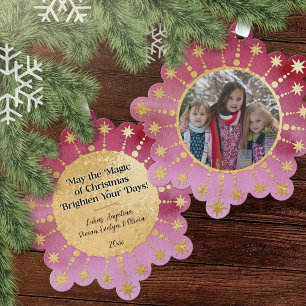 Carte Décorative Festive Christmas Star : Red and Gold Photo