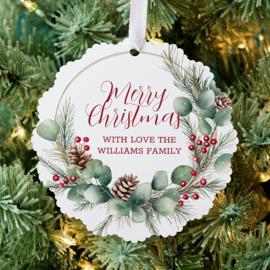 Carte Décorative Festive Wreath with Red Berries and Eucalyptus (Insitu (Arbre))