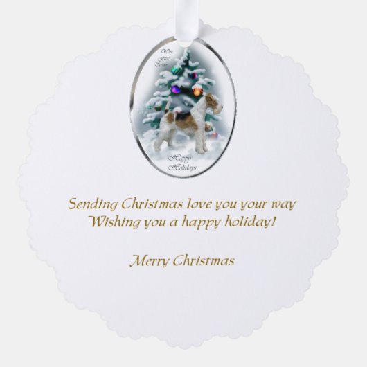 Carte Décorative Fil Fox Terrier cadeaux de Noël (Verso)