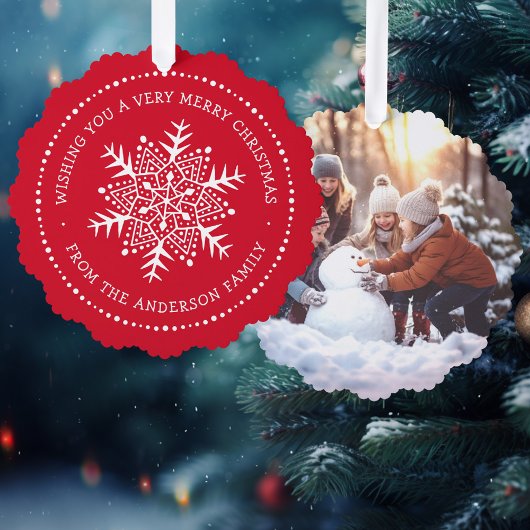 Carte Décorative Flacon de neige lunaire point frontière rouge