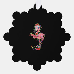 Carte Décorative Flamant rose Noël Cadeau Noël Lumières Père Noël C