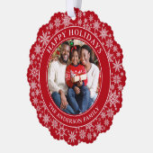 Carte Décorative Flammes de neige modernes Photo Joyeuses Fêtes Rou (Gauche)