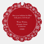 Carte Décorative Flammes de neige modernes Red Happy Holidays Photo (Verso)