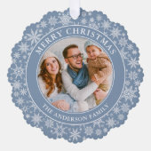 Carte Décorative Flèches de neige bleu foncé moderne Joyeux Noël Ph (Recto)