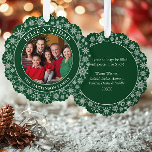 Carte Décorative Flèches modernes Green Feliz Navidad Photo