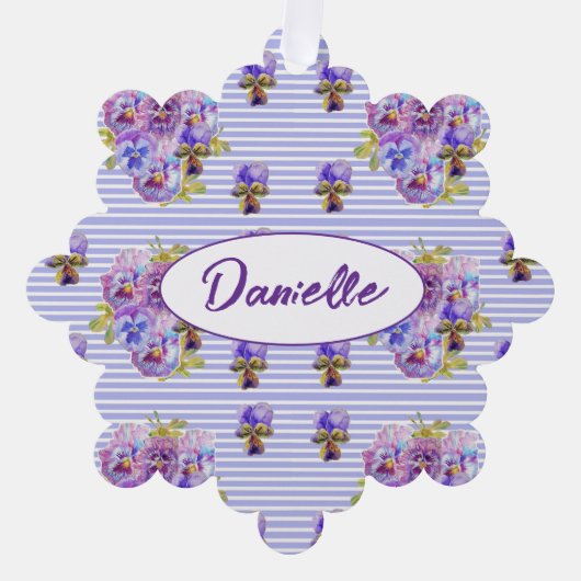 Carte Décorative Fleur de Pensée Violette Fleurs de Style Shabby Aq (Recto)