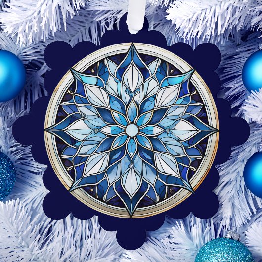 Carte Décorative Flocon de Neige Abstrait de Style Vitrail