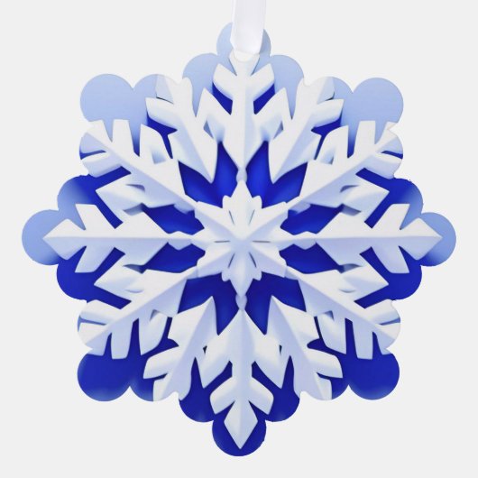 Carte Décorative Flocon de Neige Bleu Détaille (Recto)