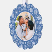 Carte Décorative Flocon de neige bleu moderne et élégant Noël (Gauche)