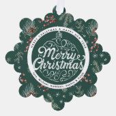 Carte Décorative Flores de Noël | Botanique rouge et verte (Recto)