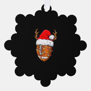 Carte Décorative Football américain Football de Noël Santa Hat Spo