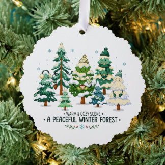 Carte Décorative Forêt d'hiver confortable avec des arbres