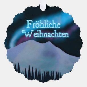 Carte Décorative Fröhliche Weihnachten - Blue Aurora