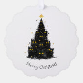 Carte Décorative Fun chat noir Meowy sapin de Noël (Recto)