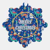 Carte Décorative Fun Christmas Dinosaur Dog Parrot Avocado Cactus (Recto)