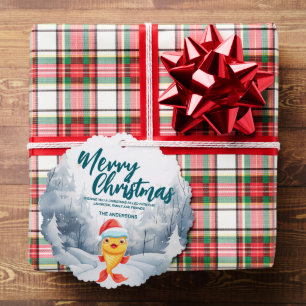Carte Décorative Funky Gold fish Merry Xmas tree snow