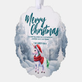 Carte Décorative Funny Unicorn Merry Xmas arbre neige (Gauche)